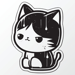 Hand drawn cat character sketch