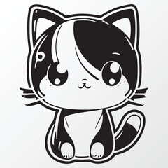 Hand drawn cat character sketch