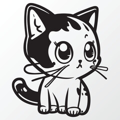 Hand drawn cat character sketch