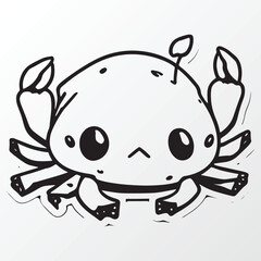 Hand drawn crab character sketch