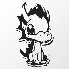 Hand drawn dragon character sketch