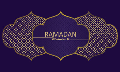 elegant welcome ramadan mubarak banner text with elegant islamic illustration luxury shiny ornament and abstract gradient