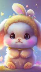 easter bunny with easter eg generative ai