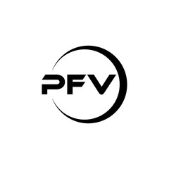 PFV letter logo design with white background in illustrator, cube logo, vector logo, modern alphabet font overlap style. calligraphy designs for logo, Poster, Invitation, etc.