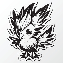 Hand drawn phoenix character sketch