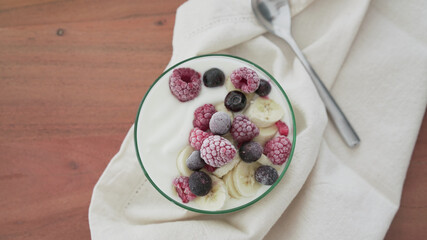 Smoothie bowl with various fruits