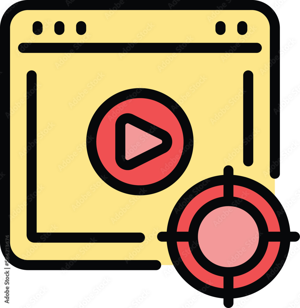 Poster web video marketing icon. outline web video marketing vector icon for web design isolated on white b