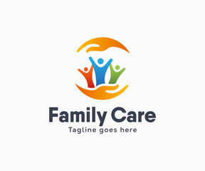 Family care logo design. Insurance logo design template