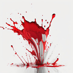 Red-white crayon splash - obrazy, fototapety, plakaty
