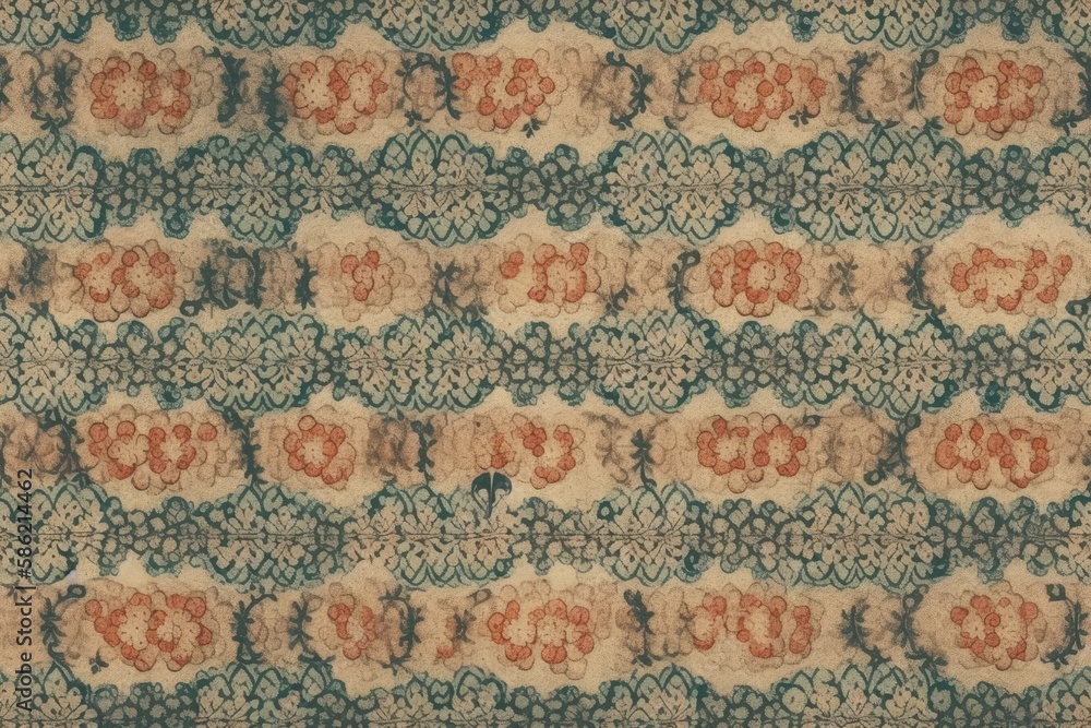 Poster detailed textile pattern in close up created with generative ai technology