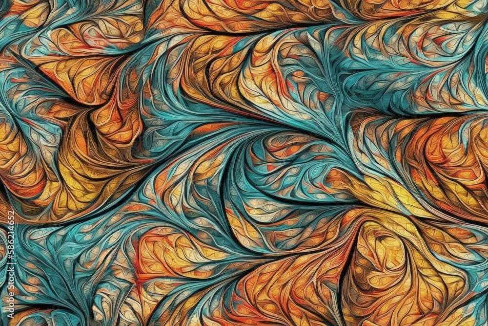 Poster colorful and dynamic abstract painting created with generative ai technology