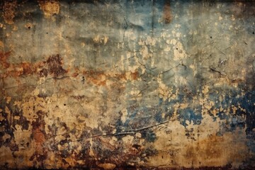 weathered, rusted wall with peeling paint and texture created with Generative AI technology