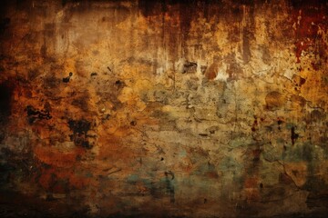 colorful abstract mural painted on a brick wall in an urban setting created with Generative AI technology