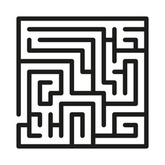 Square maze. Labyrinth game vector template illustration