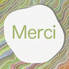 Merci Colorful Waves Lines Blob Text