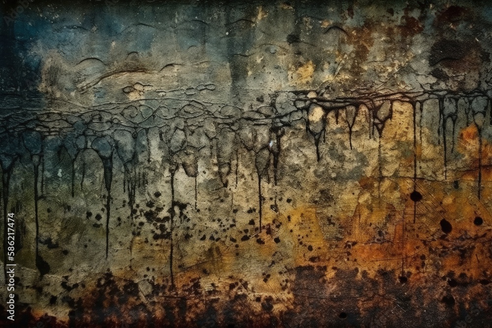 Poster abstract painting with thick layers of paint created with generative ai technology