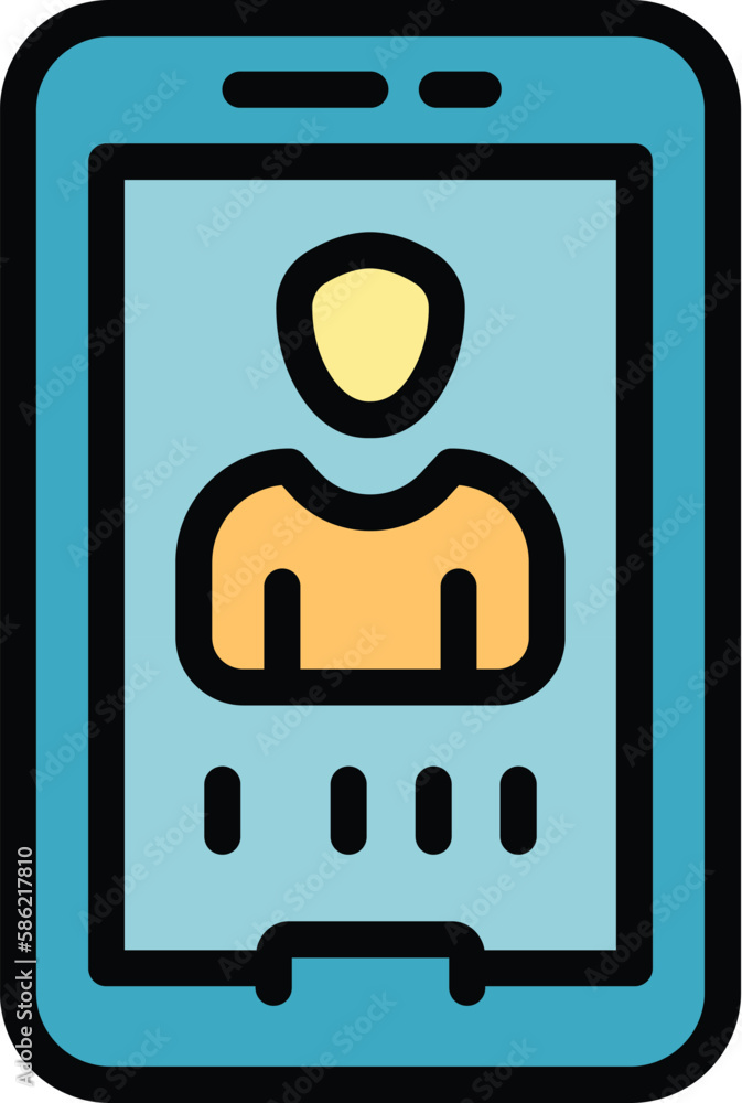 Poster phone social network icon. outline phone social network vector icon for web design isolated on white