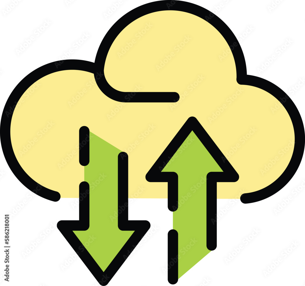 Poster cloud network communication icon. outline cloud network communication vector icon for web design iso
