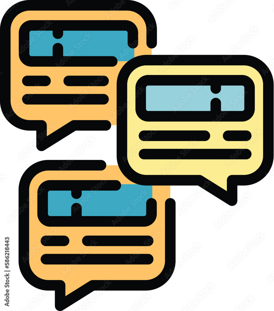 Poster network chatting icon. outline network chatting vector icon for web design isolated on white backgro