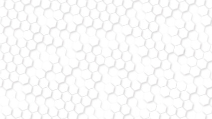 Abstract geometric White surface with hexagonal shapes background. Futuristic honeycomb mosaic white background.