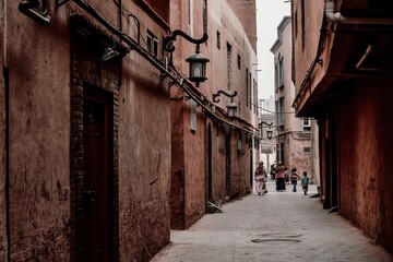 The centuries-old Kashgar Old Town is located in the center of Kashgar.