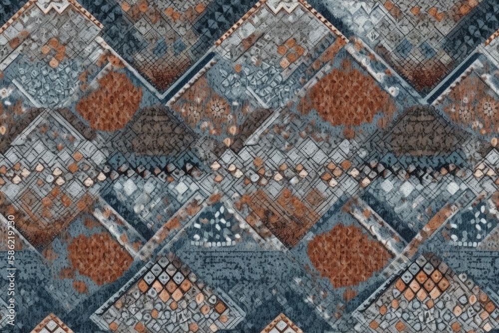 Poster abstract square pattern with overlapping shapes created with generative ai technology