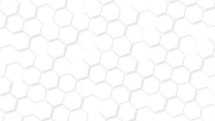 Abstract background of hexagon. White honeycomb with a gradient color. Isometric geometry. colorful hexagons background. Random displacement. Good background. Simply geometric pattern and Copy space.