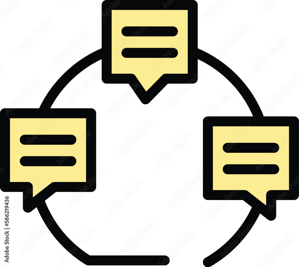 Poster group network chat icon. outline group network chat vector icon for web design isolated on white bac