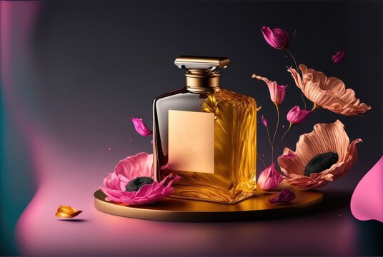 fragrance product presentation banner find the signature scent or smell generative ai