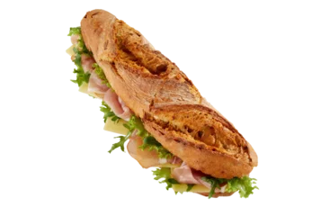Deurstickers Ham and cheese baguette © exclusive-design