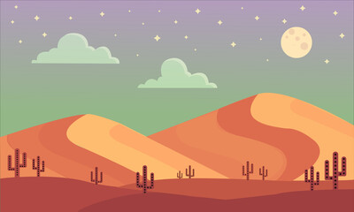 Night View of a Desert Landscape 