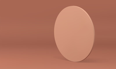 3d vertical cylinder circle wall minimal decor element abstract division stand realistic vector