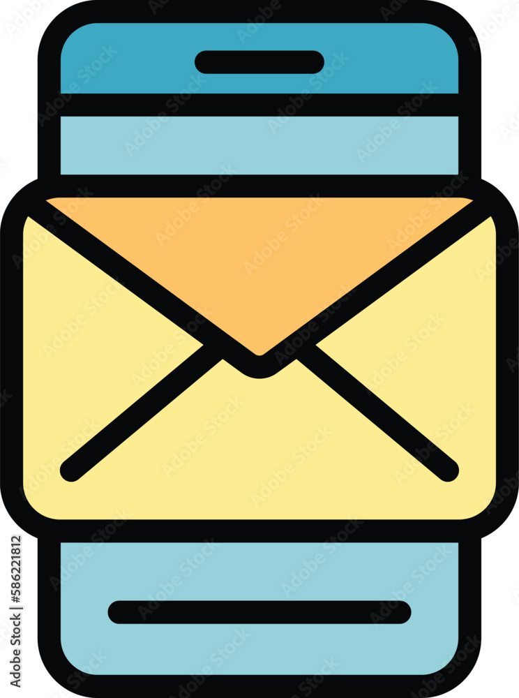 Poster phone envelope icon. outline phone envelope vector icon for web design isolated on white background 