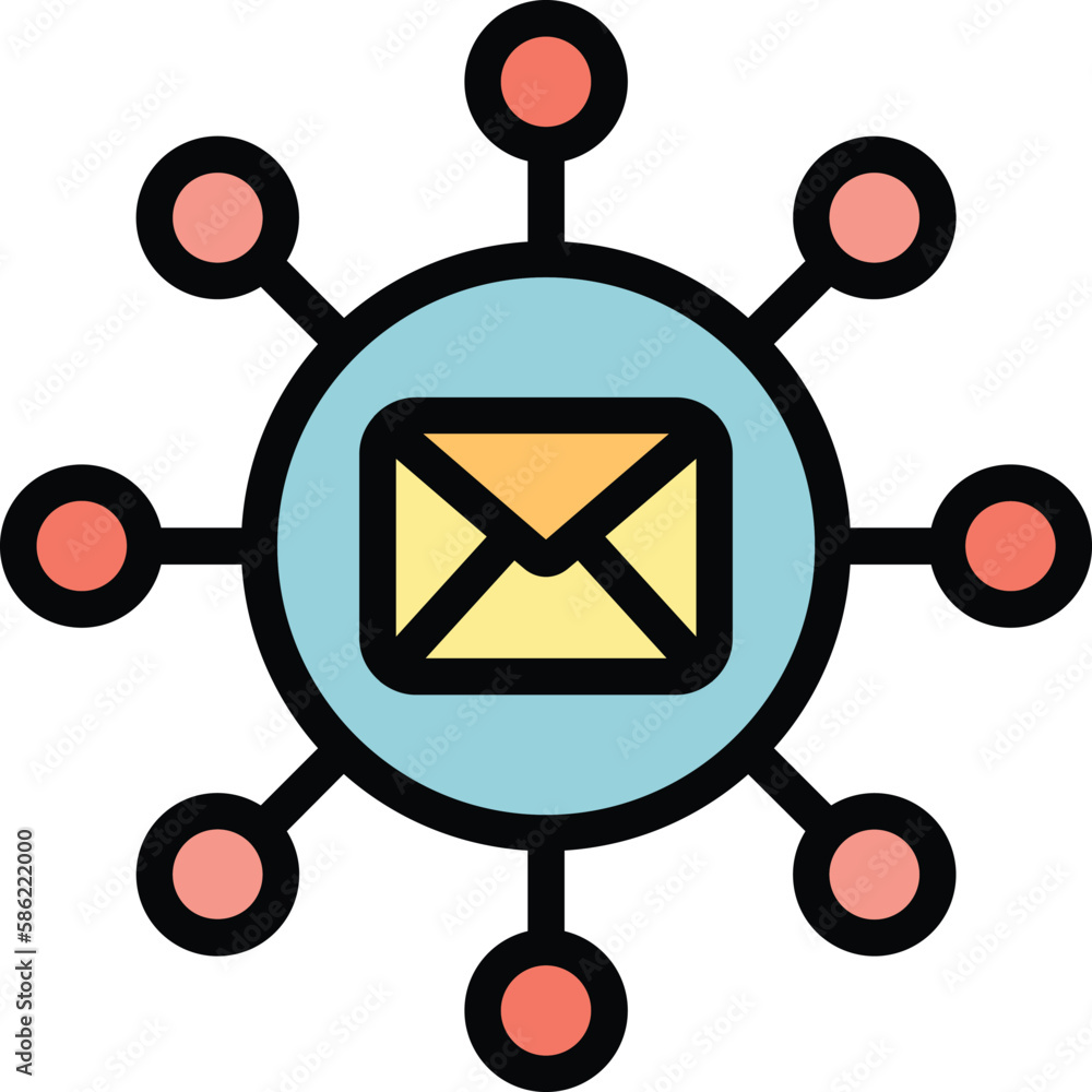 Poster email communication icon. outline email communication vector icon for web design isolated on white b