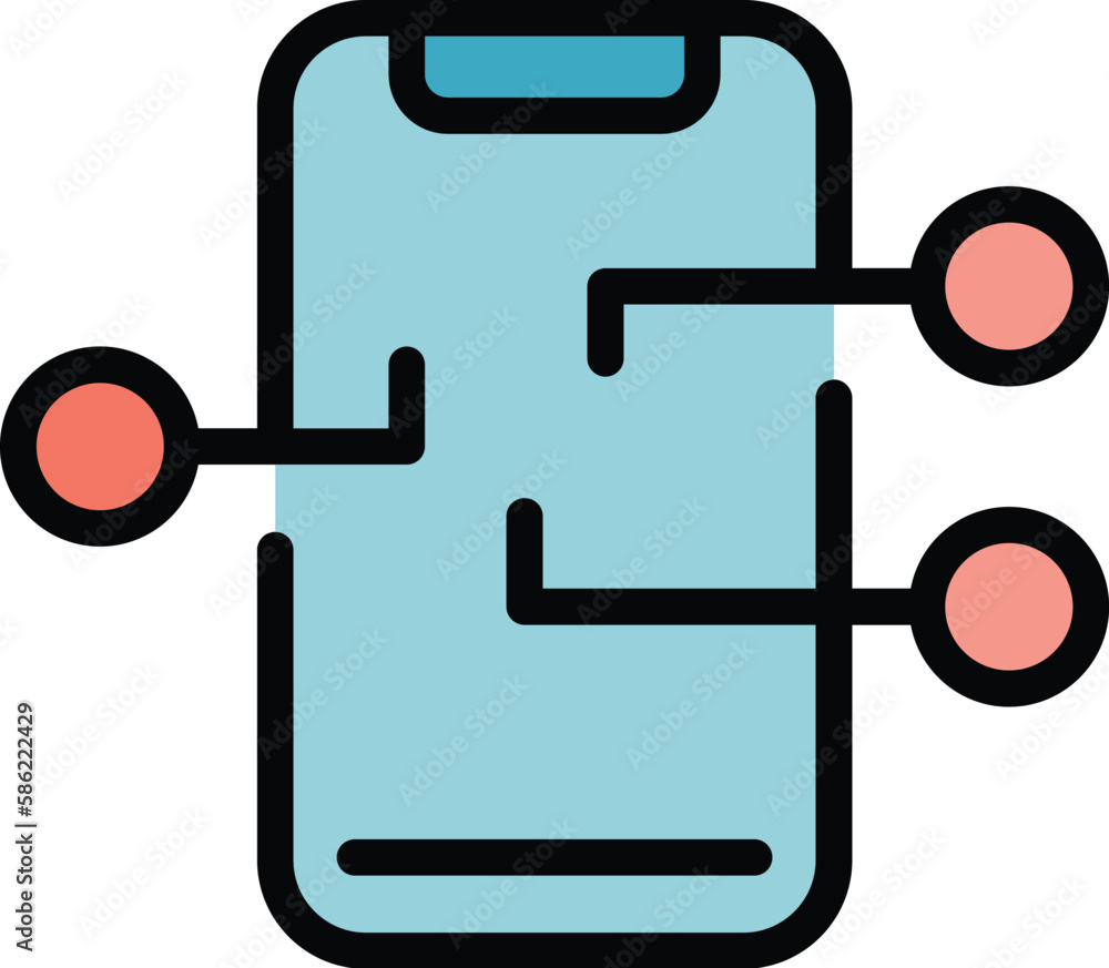 Poster phone networking icon. outline phone networking vector icon for web design isolated on white backgro