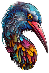 Gorgeous birds sticker design, owl, eagle, flying apex predators. Generative ai