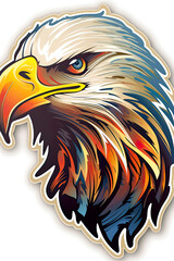 Gorgeous birds sticker design, owl, eagle, flying apex predators. Generative ai