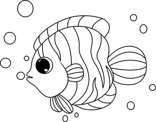  fish line art for coloring