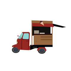 truck with trailer. food truck. ice cream van. fashion vector van