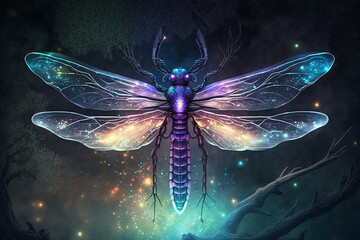 Fototapeta na wymiar Spirit Animal - Dragonfly, Generative AI