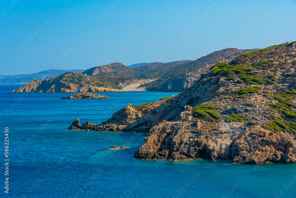 Sticker rocky landscape of greek island crete