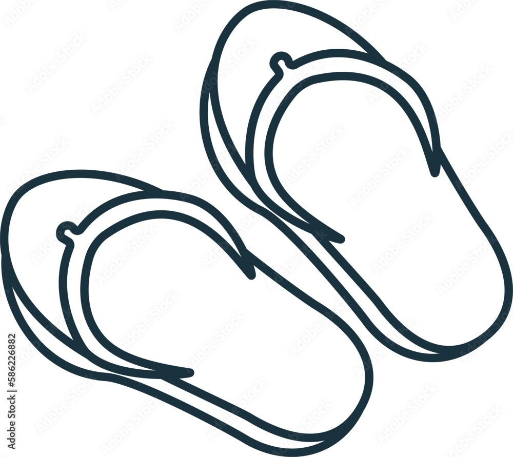 Aufkleber flip flops line icon. monochrome simple flip flops outline icon for templates, web design and infogr