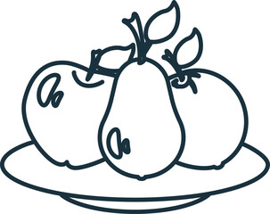 Fruits Plate line icon. Monochrome simple Fruits Plate outline icon for templates, web design and infographics