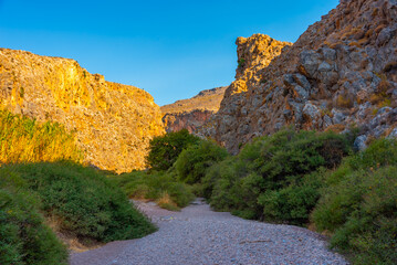 View of Zakros Gorge at Greek island Crete
