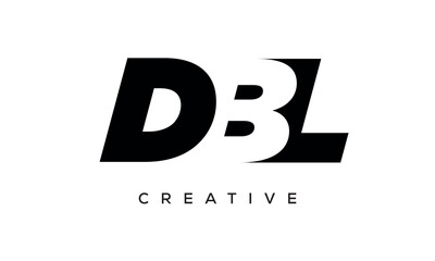 DBL letters negative space logo design. creative typography monogram vector