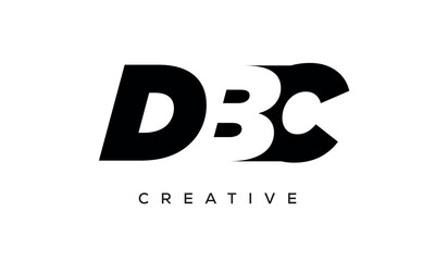 DBC letters negative space logo design. creative typography monogram vector