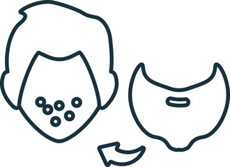 Beard Transplant line icon. Element sign from transplantation collection. Flat Beard Transplant outline icon sign for web design, infographics and more.