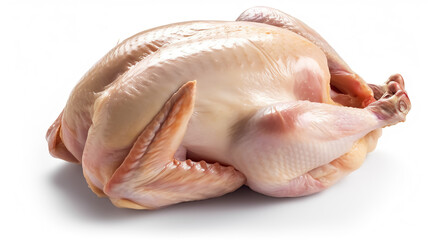 Fresh raw chicken isolated on white Background. Generative AI