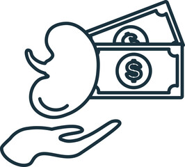 Organs Black Market line icon. Element sign from transplantation collection. Flat Organs Black Market outline icon sign for web design, infographics and more.