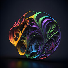 Vibrant 3D Rainbow Ribbon: An Abstract Design Illustration for a Stunning Visual Impact. Created with Generative AI technology.